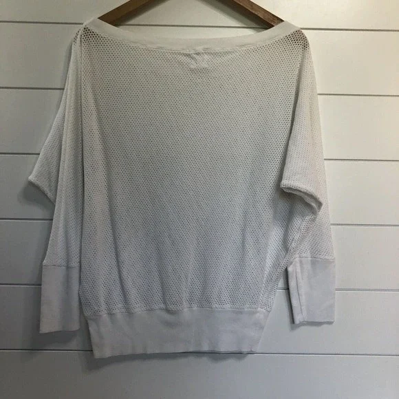 Evereve x Michael Stars Women's Mesh Dolman Sleeve Top Shirt Size S White Disco - Picture 5 of 9